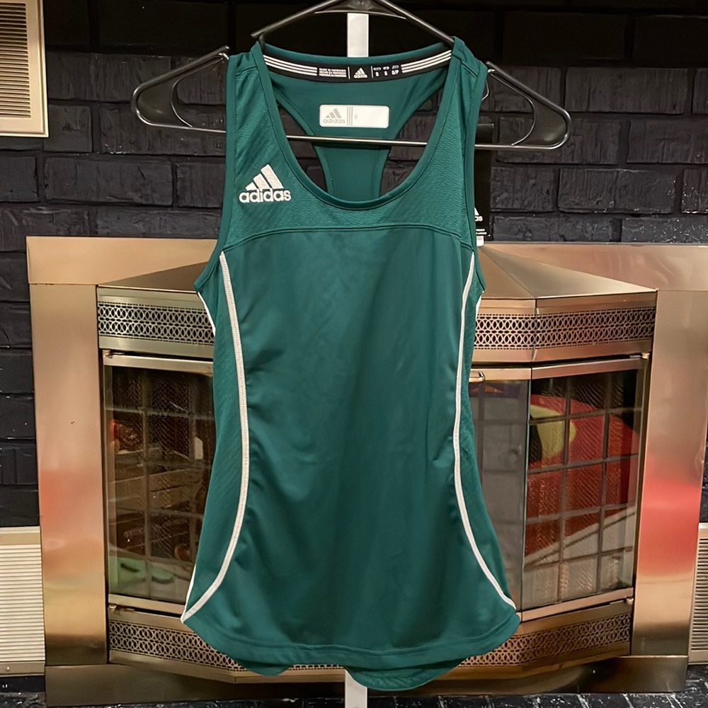 345 NWT Adidas $40 Compression Tank Sz Small Dark Green